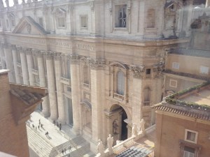 Uitzicht op de Sint Pieter vanaf het terras van het Staatsarchief