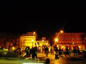 Op Ponte Sisto wemelt het van de agenten.