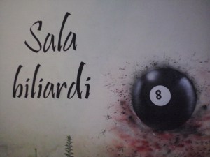 Muurschildering/uithangbord