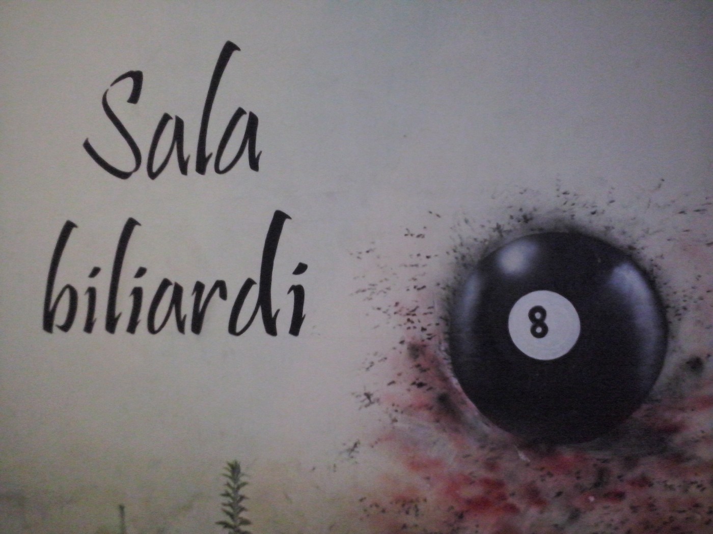 Muurschildering/uithangbord